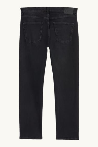 Bărbați - Regular jeans cu fentă cu nasturi - denim-gri închis