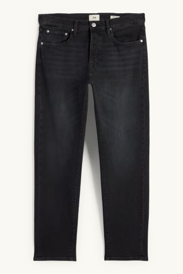 Bărbați - Regular jeans cu fentă cu nasturi - denim-gri închis