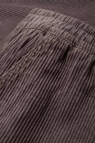 Pánské - Manšestrové kalhoty - relaxed fit - šedá