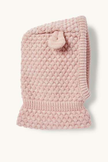Baby Girls - Baby balaclava - textured - rose