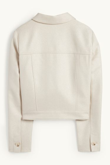 Femei - Blazer crop - regular fit - structurat - bej deschis