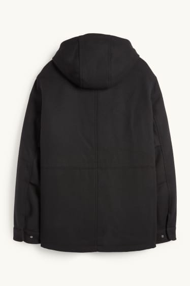 Hommes - Parka à capuche - rembourrée - noir
