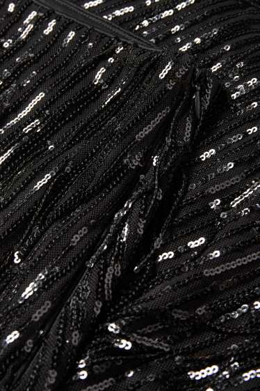 Donna - Minigonna di paillettes - nero