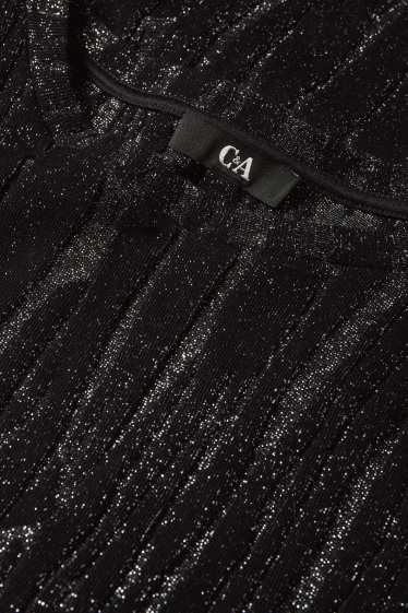 Dona - Samarreta de màniga llarga - regular fit - acanalada - negre