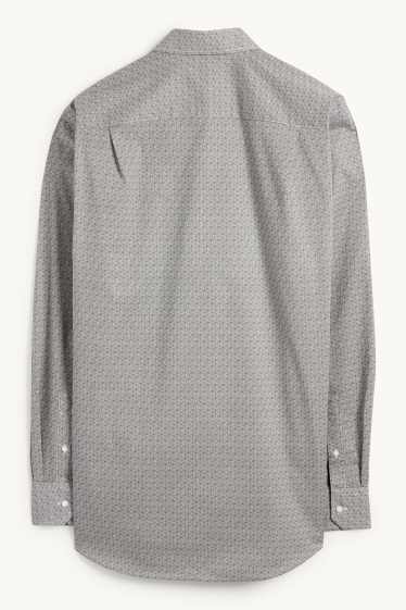 Men - Business shirt - regular fit - Kent collar - easy-iron - patterned - gray