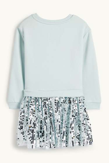 Children Girls - Frozen - dress - 2-in-1 look - light turquoise