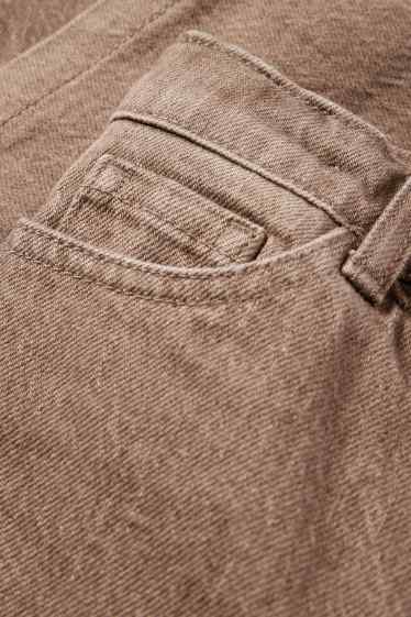 Kinder Buben - Loose Fit Jeans - Thermojeans - grau-braun