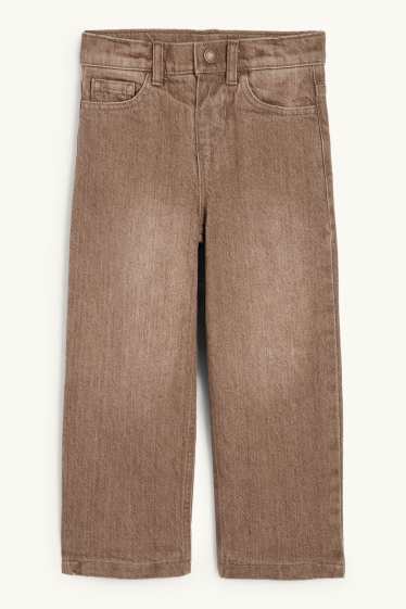 Kinder Buben - Loose Fit Jeans - Thermojeans - grau-braun