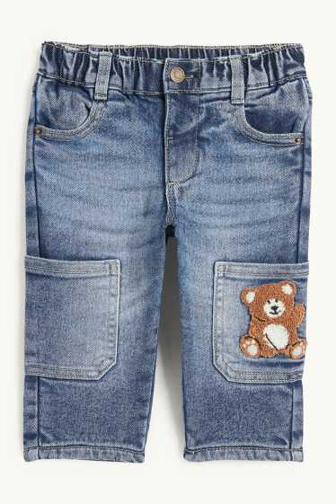 Baby: jongens - Beertje - baby-cargojeans - thermojeans - jeansblauw