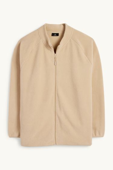 Heren - Fleecejack - licht beige
