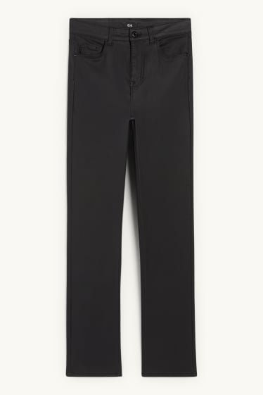 Donna - Pantaloni di stoffa - vita alta - straight fit - nero