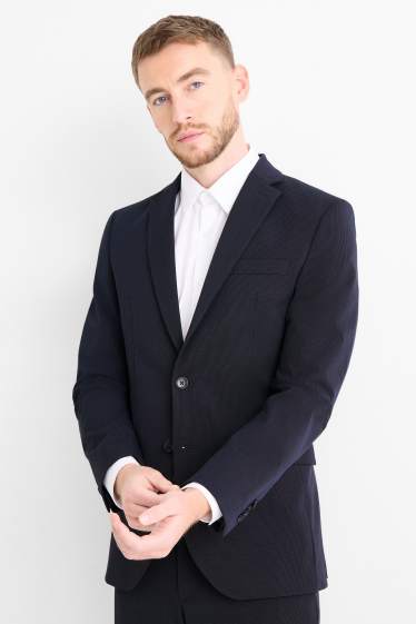 Hommes - Veste de costume - body fit - Flex - LYCRA® - bleu foncé