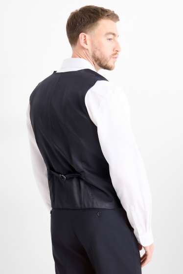 Bărbați - Vestă - regular fit - Flex - amestec de lână - albastru închis