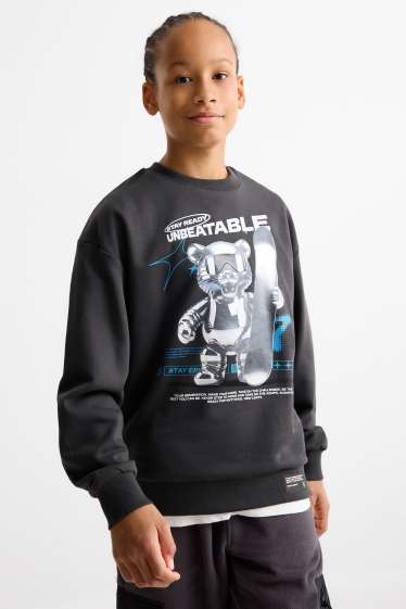 Nen - Surf de neu i os rentador - dessuadora - gris fosc