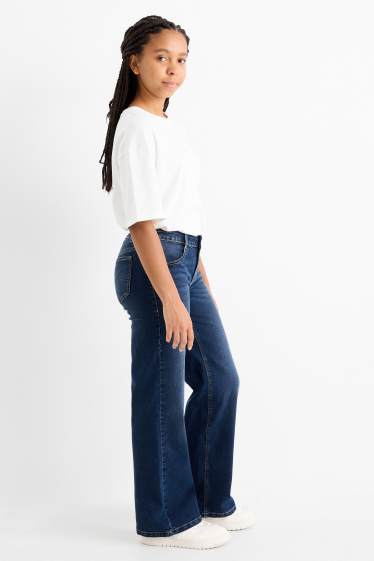 Copii - Fete - Wide leg jeans - denim-albastru închis