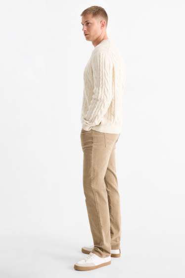 Heren - Corduroy broek - regular fit - taupe