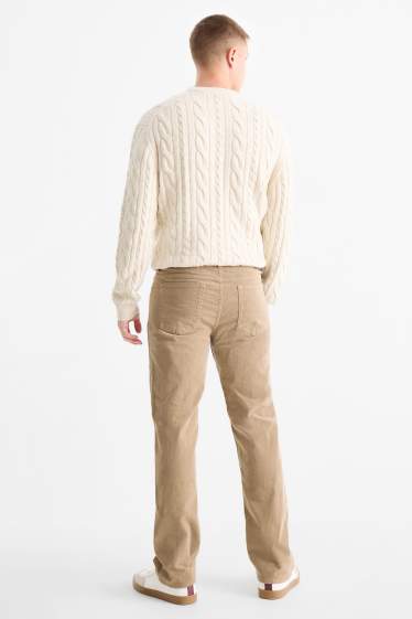 Heren - Corduroy broek - regular fit - taupe