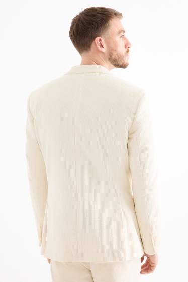 Herren - Cord-Baukasten-Sakko - Regular Fit - Stretch - cremeweiß