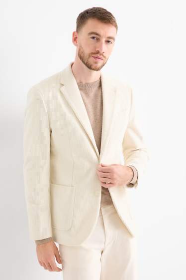 Herren - Cord-Baukasten-Sakko - Regular Fit - Stretch - cremeweiß
