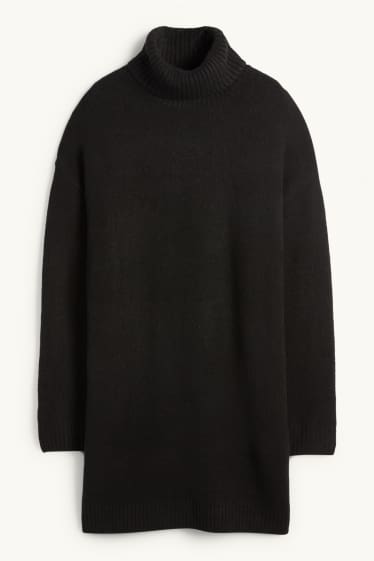 Women - Knitted dress - black