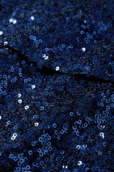 Damen - Pailletten-Kleid - Straight Fit - dunkelblau