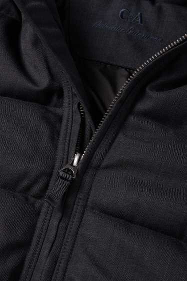 Hommes - Doudoune à capuche - finition déperlante - bleu foncé