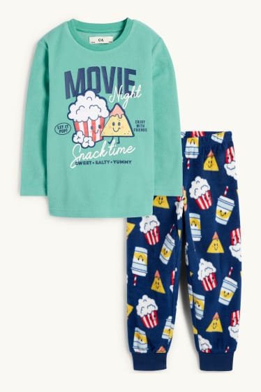 Nen - Crispetes i natxos - pijama de teixit polar - 2 peces - verd