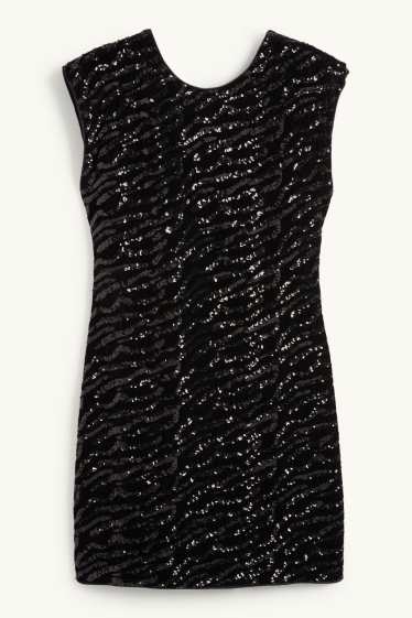 Femmes - Robe Bodycon en sequins - noir