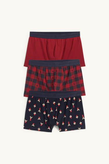 Hommes - Lot de 3 - boxers de Noël - bleu foncé