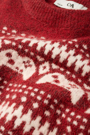 Kinderen: jongens - Gaming-controller - trui - met patroon - rood