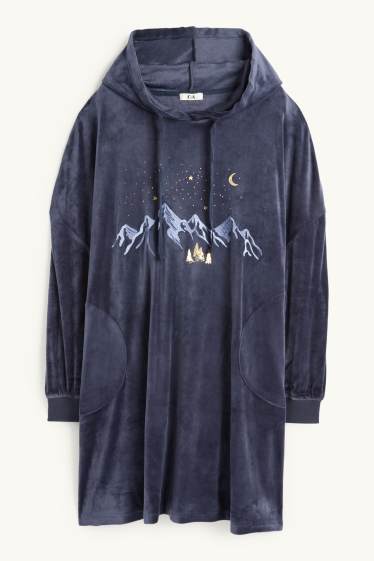 Donna - Copertina con cappuccio - blu scuro