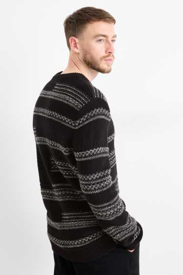 Herren - Pullover - gemustert - schwarz