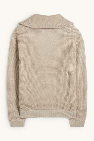 Herren - Pullover - strukturiert - beige