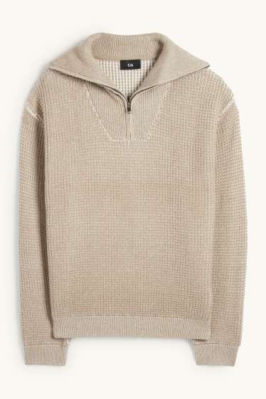 Herren - Pullover - strukturiert - beige