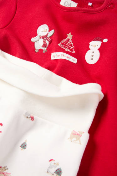 Nadó nen - Pingüí - conjunt nadalenc per a nounat - interior de pelfa - vermell/blanc