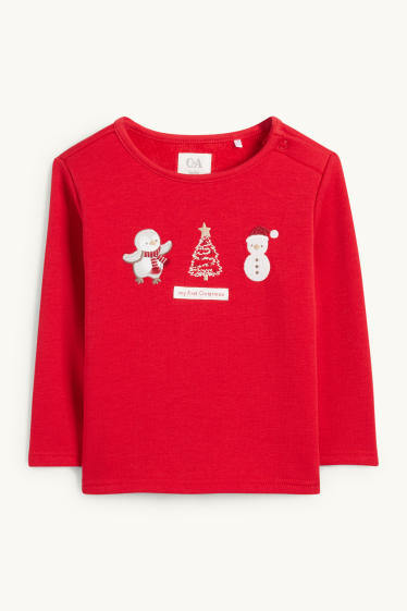 Nadó nen - Pingüí - conjunt nadalenc per a nounat - interior de pelfa - vermell/blanc