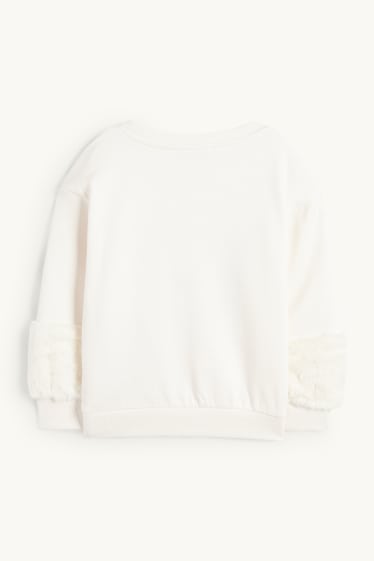 Copii - Fete - Căprioară - bluză de molton - alb-crem