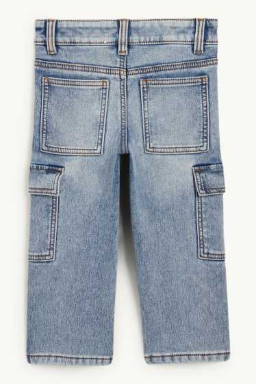 Děti - chlapci - Cargo džíny - termo džíny - džíny - světle modré