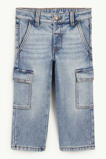 Děti - chlapci - Cargo džíny - termo džíny - džíny - světle modré