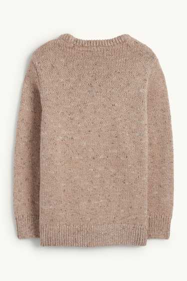 Kinder Jungen - Rentier - Weihnachtspullover - beige