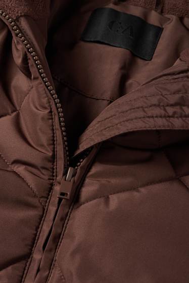Women - Quilted jacket - dark brown