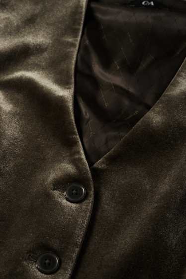 Femmes - Gilet sans manches en velours - regular fit - vert