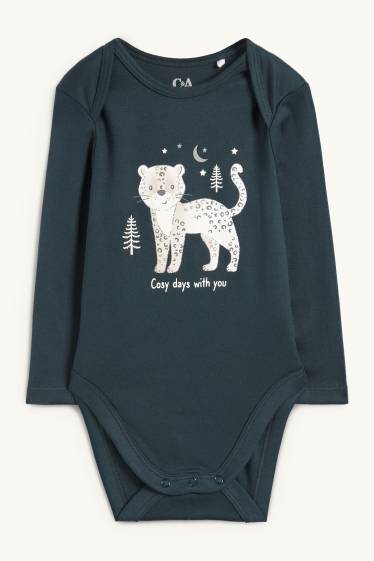 Unisexe - Léopard - body bébé - vert foncé