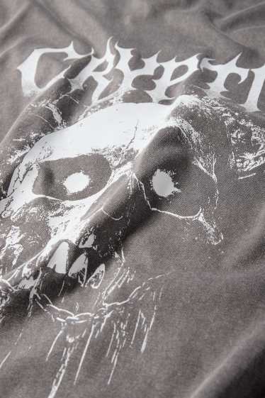 Heren - Longsleeve - relaxed fit - grijs