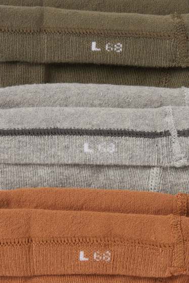 Baby: jongens - Set van 3 - babymaillot - geribd - bruin / groen