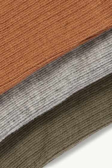 Baby: jongens - Set van 3 - babymaillot - geribd - bruin / groen