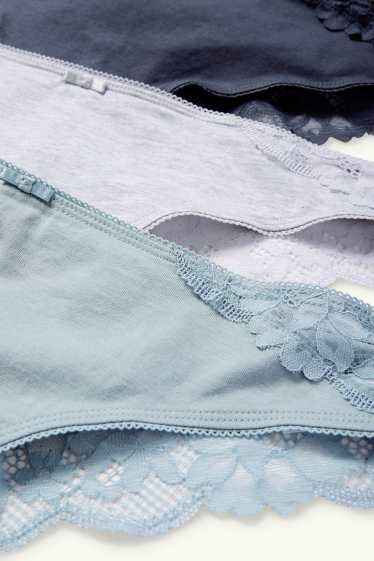 Femei - Multipack 3 perechi - chiloți stil brazilian - albastru