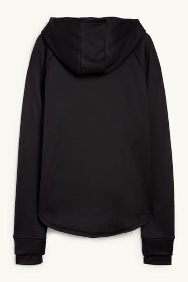 Femmes - Sweat zippé en molleton avec capuche - noir