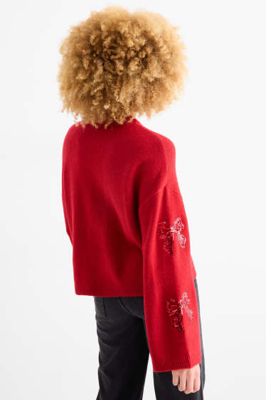 Women - Jumper - shiny - red