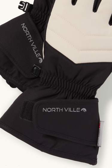 Children Girls - Ski gloves - waterproof - black / beige